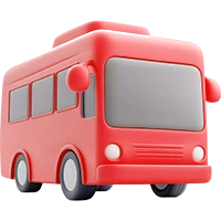 icono de autobus rojo de frente