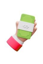 icono de mano con billetes