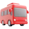 icono de autobus rojo de frente